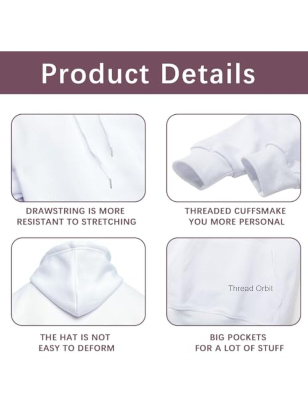 4 Pack 100% Polyester Hoodies for Sublimation Printing - Picture 4 of 5